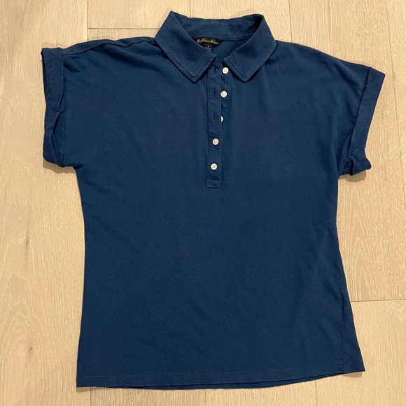 Brooks Brothers Linen/Cotton Blend Cap Sleeve Polo Shirt - Picture 4 of 11